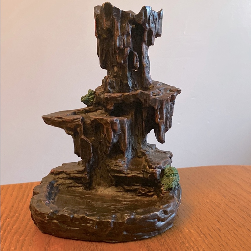 Rustic Brown Mountain Waterfall Backflow Insense Burner